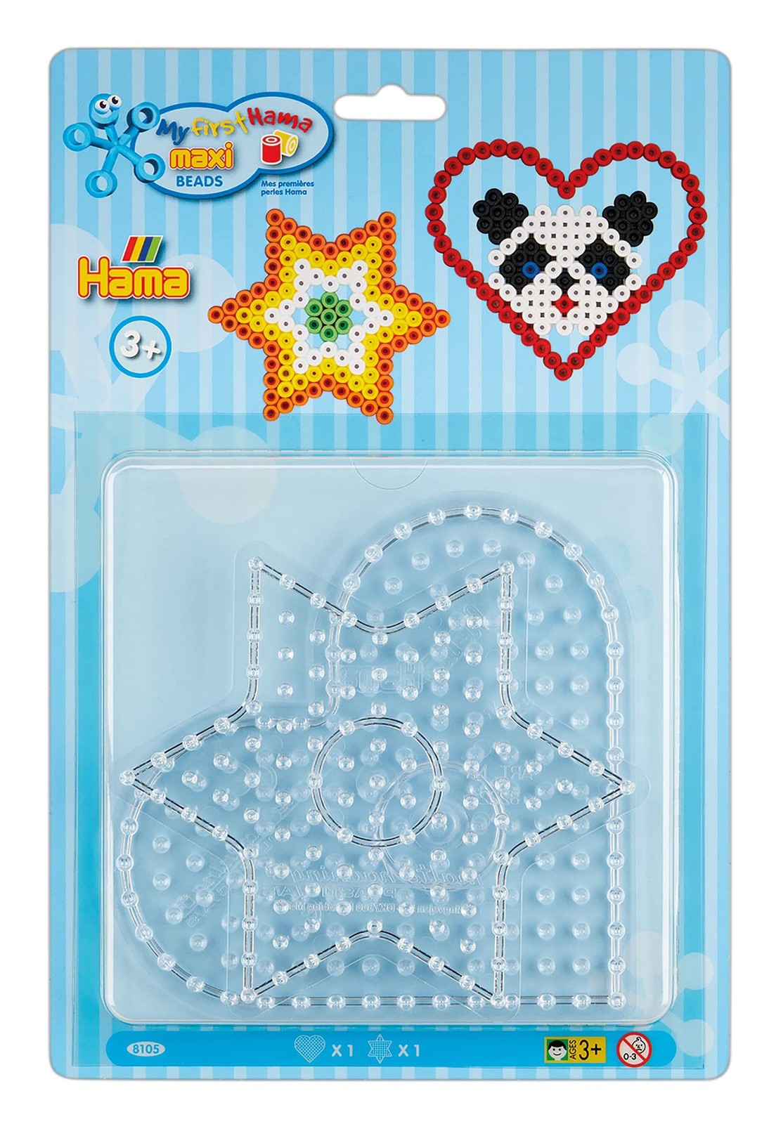 Hama Perlen 8105 Peg Plates Set of 2 for Maxi Ironing Beads with Diameter 10 mm,