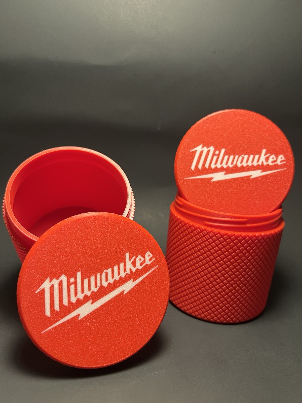 Milwaukee Small Red Matte Plastic Tool Box Set of 2 No Drawers 2.5x3.5 in Red
