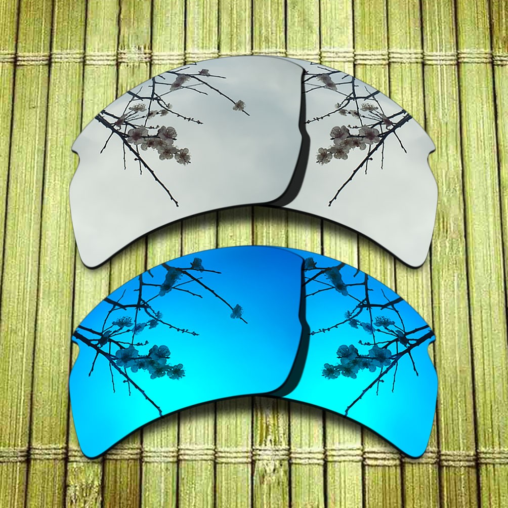 Silver&Blue Replacement Lens for-Oakley FLAK 2.0 OO9295 Polarized