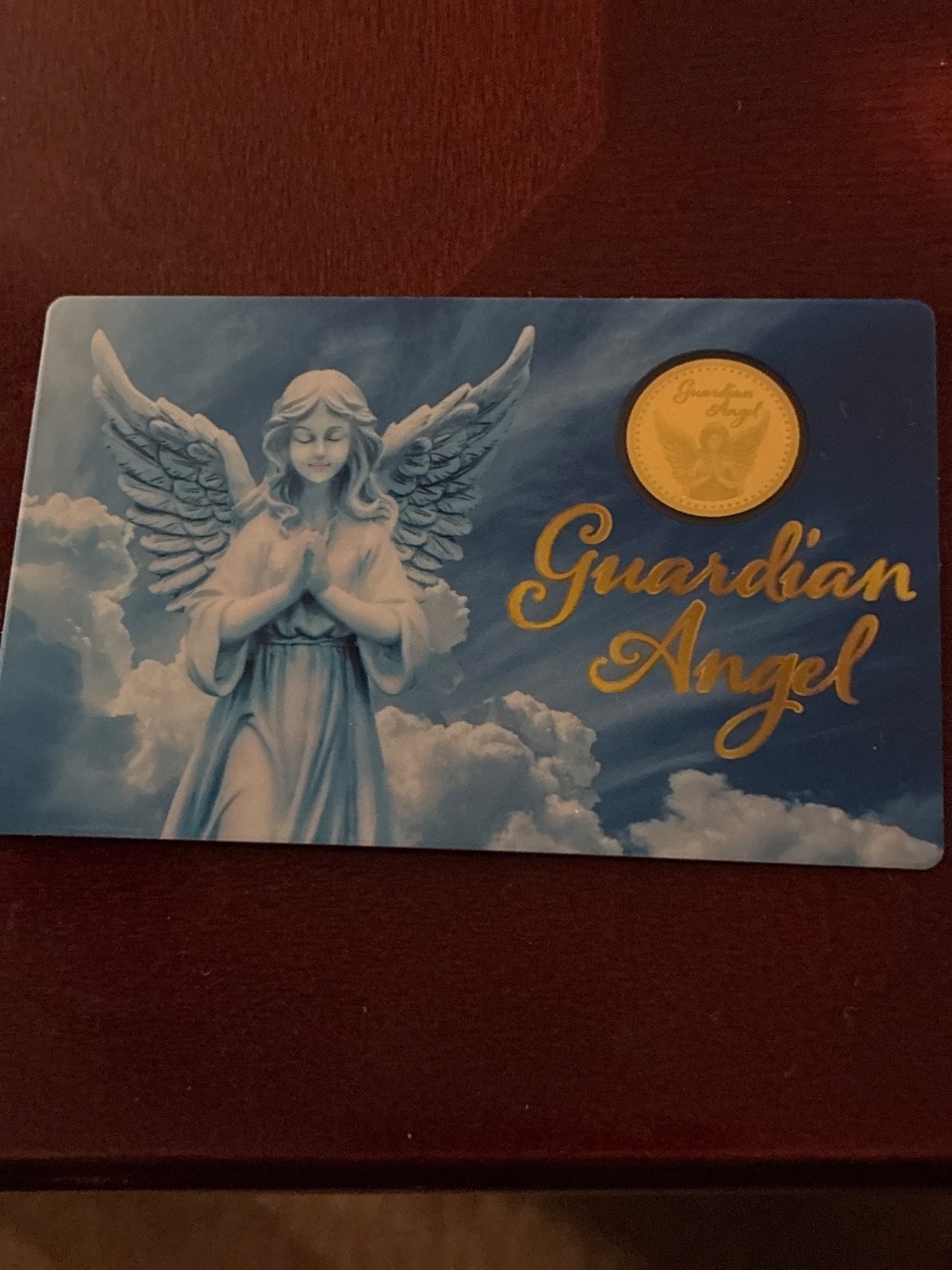 GOLD GUARDIAN ANGEL CARD WITH COA