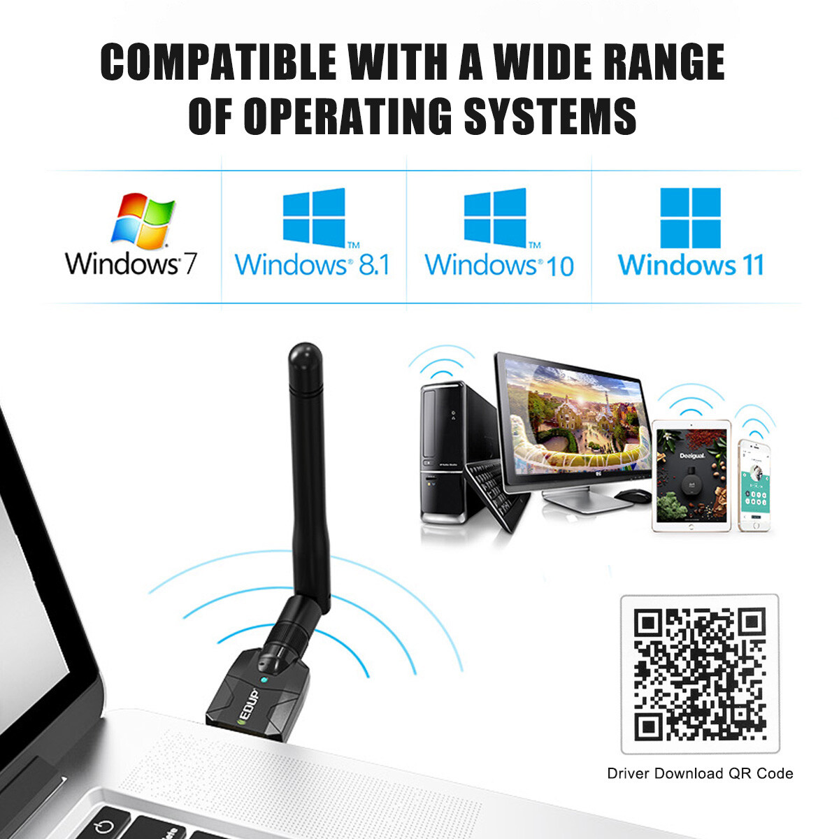 USB Bluetooth 5.1 Adapter 100M Long Range Bluetooth Dongle EDR For PC & Desktop