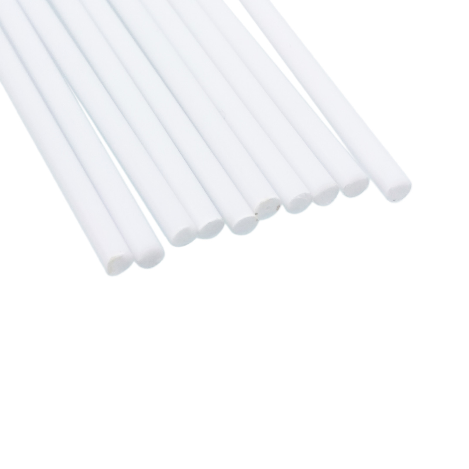 10x ABS Styrene Plastic Round Bar Rod Dia 2mm length 9.8" 250mm White