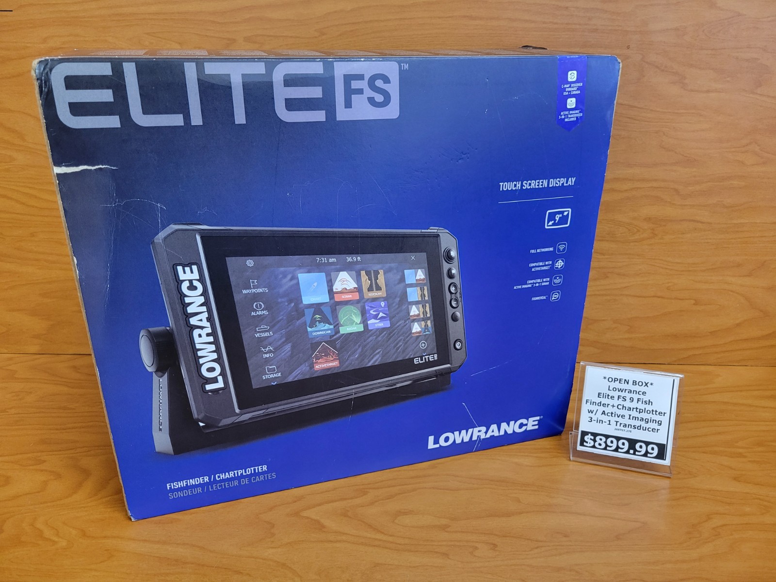 Lowrance Elite FS 9 Fishfinder/Chartplotter w/ Active Imaging  3 in 1 Transducer