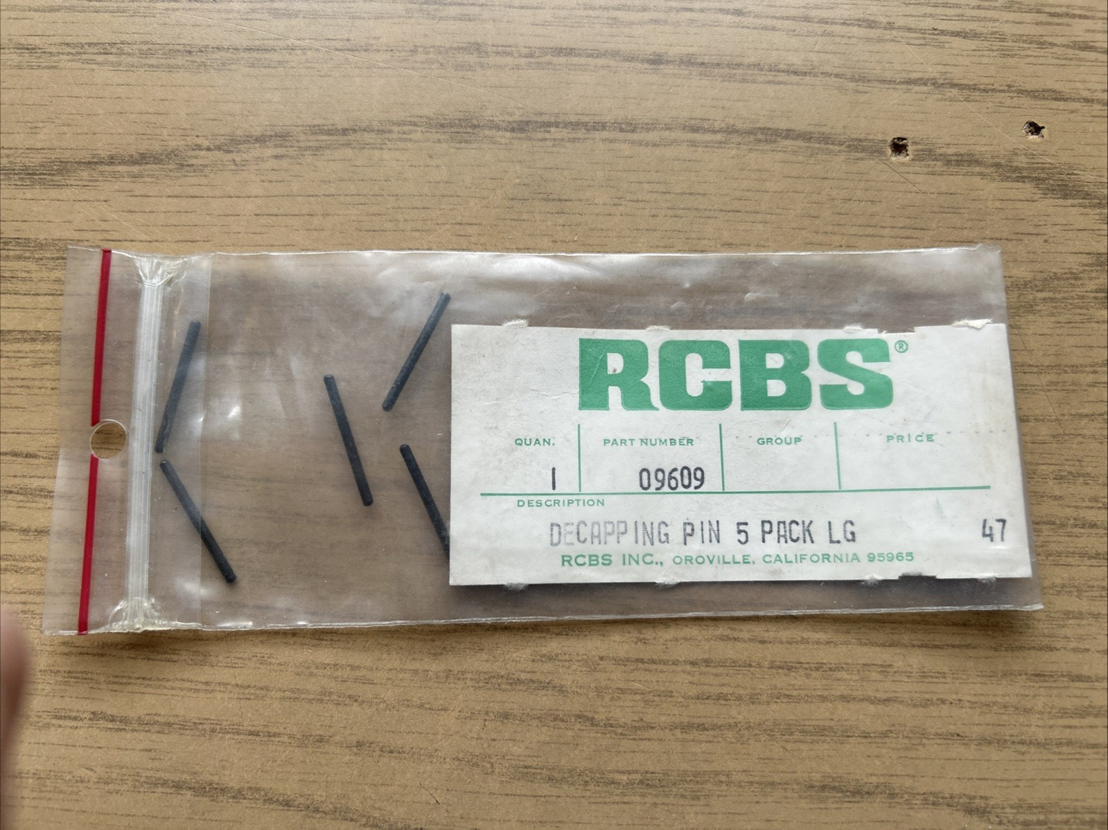 RCBS LARGE DECAPPING PIN 5 PACK, #  09609