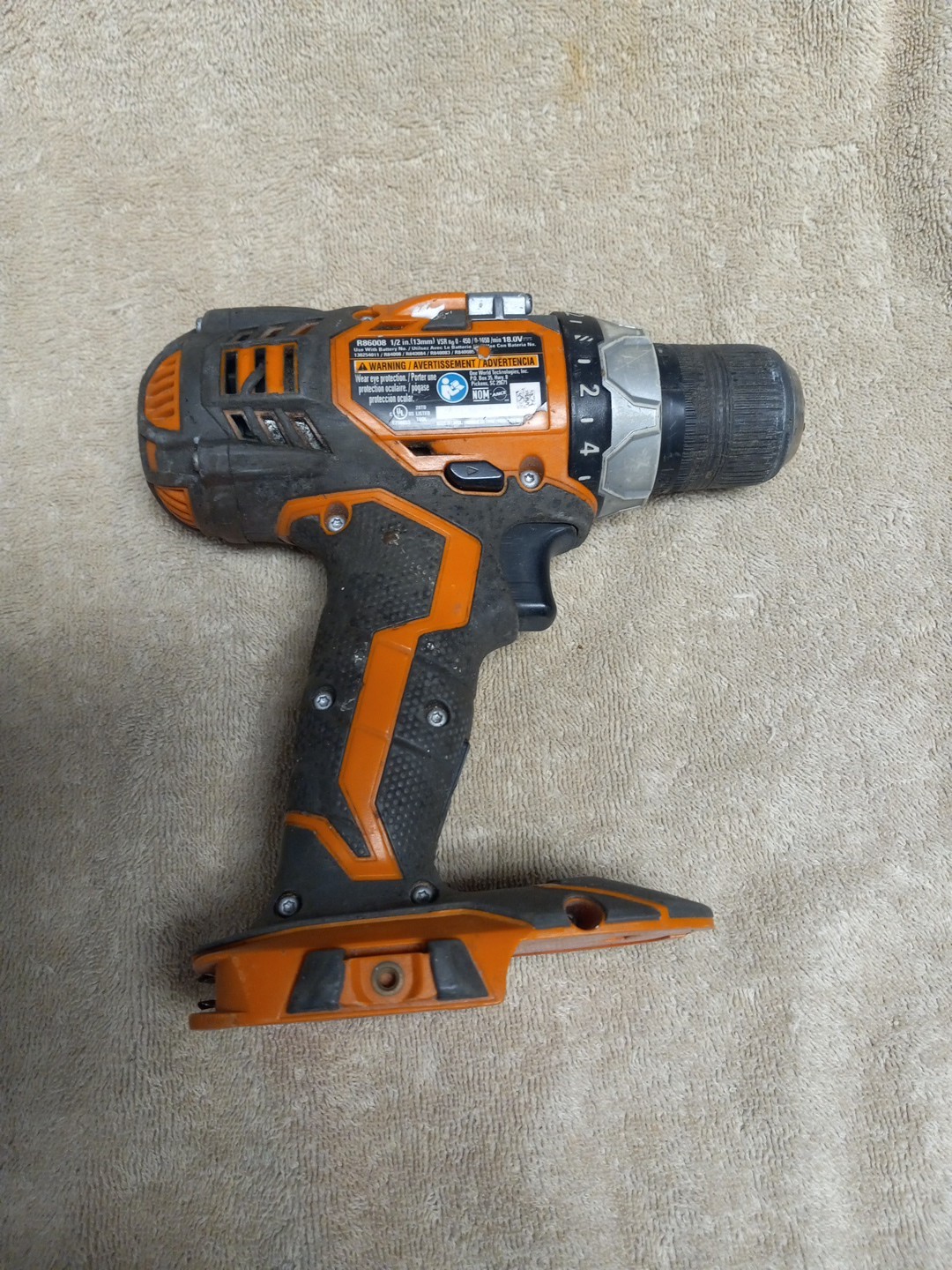 Ridgid R86008 1/2" VS Drill/Driver - BARE Drill Only - No Battery Included