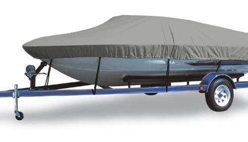 600D Gray Semi-Custom Boat Cover fits Walk Around Cuddy Cabin O/B - 22' x 104"