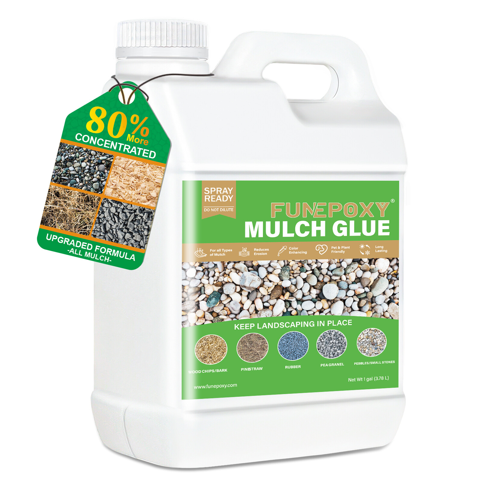 1Gallon Mulch Glue Gravel Binder for Rocks & Stones Landscape Rock Glue Fast Dry