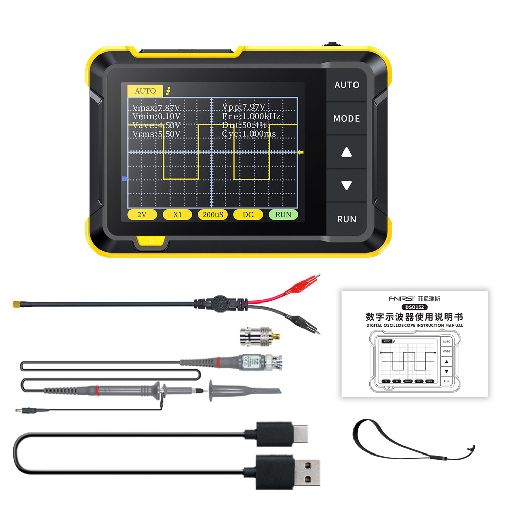 FNIRSI-DSO152 Handheld Oscilloscope Portable Digital Oscilloscope 200KHz K1Z1