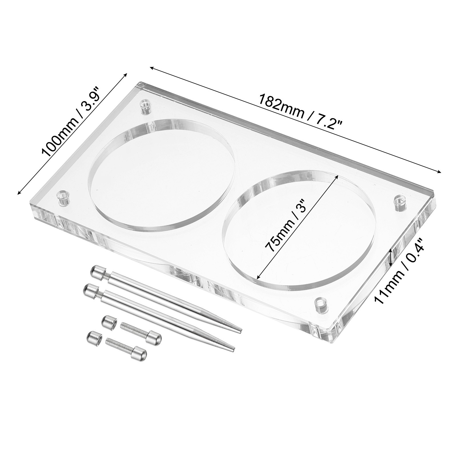 3" Acrylic Coin Display Frame 3D Floating Display Case Holder 2 Slots