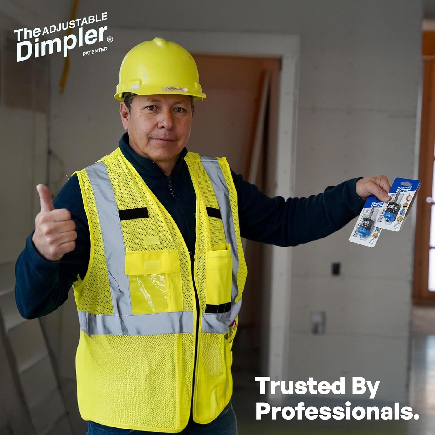 Adjustable DIMPLER ® - Drywall Bit & Screw Gun Attachment, Converts Drill into