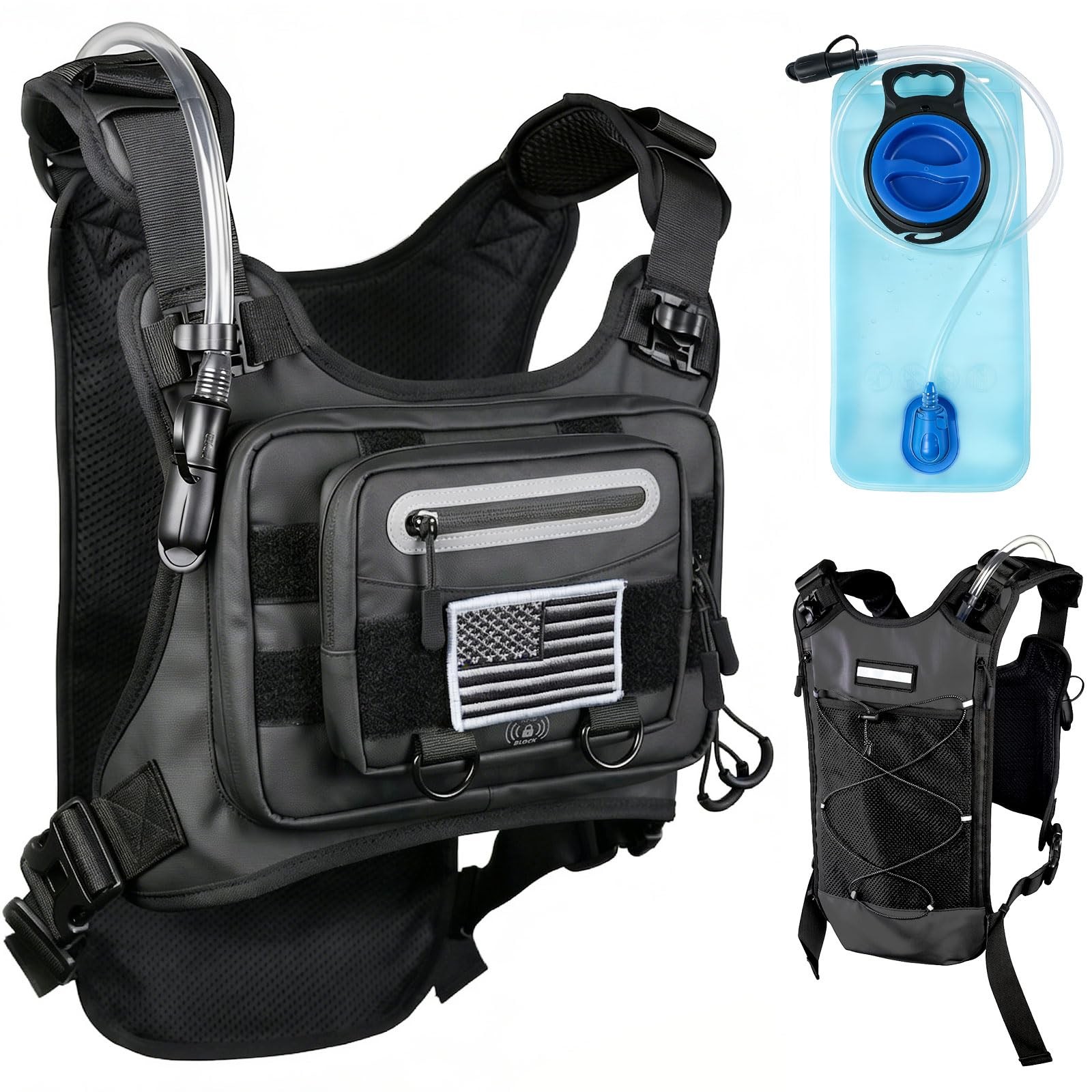 Hydration Vest for Running - Lightweight Chest Pack with 2L Water Bladder - L...