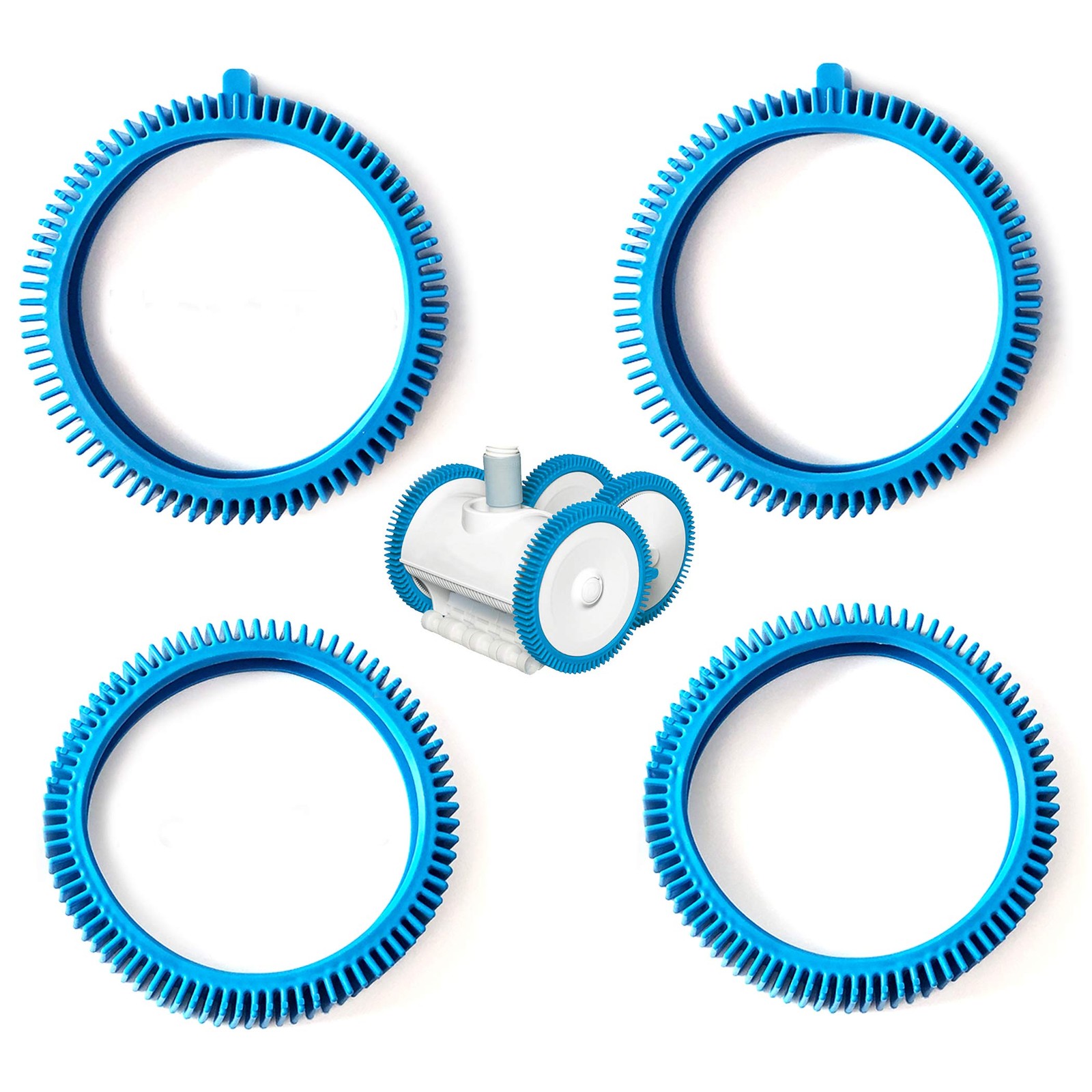 Pool Cleaner Tire Kit Front Rear Replacement for Suction Pool Cleaners