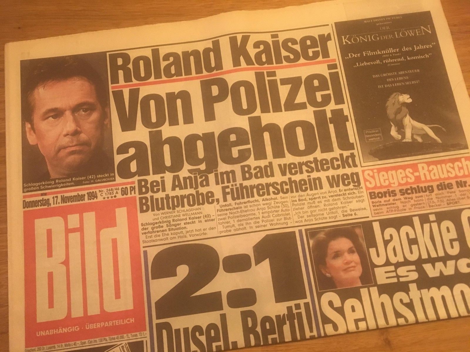 Bildzeitung 17.11.1994 November 17.11.1994 gift 24. 25. 26. 27th Birthday