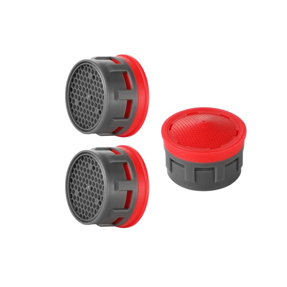 JQK Faucet Areator, 2.2 GPM Flow Retrictor Insert 3 Pack, Red & gpm
