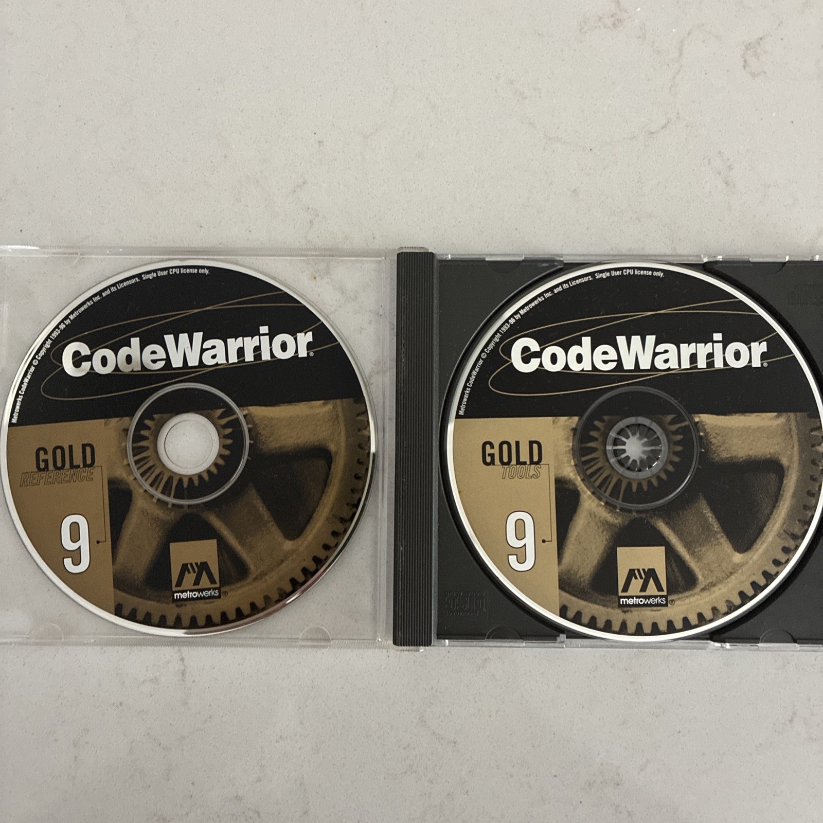 MetroWerks CodeWarrior 9 Gold Tools & Reference CDs, 1996, for Mac OS, No Key