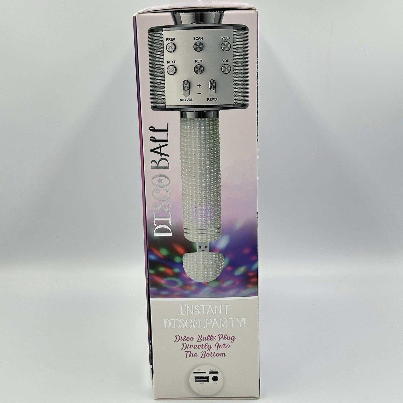 NIB Simply Tech Bluetooth Karaoke Microphone Set 2 Pack Silver Wireless Speaker