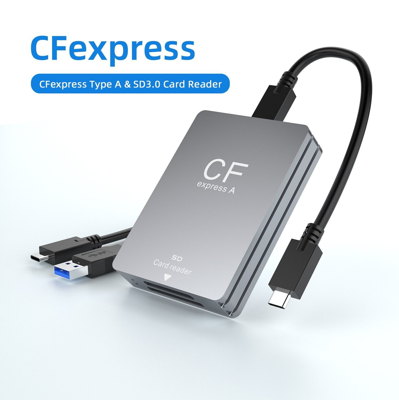 CFexpress Type A&SD 2-1 Card Reader 10Gbps USB 3.2 Gen2 For Sony Cameras/DSLR/PC