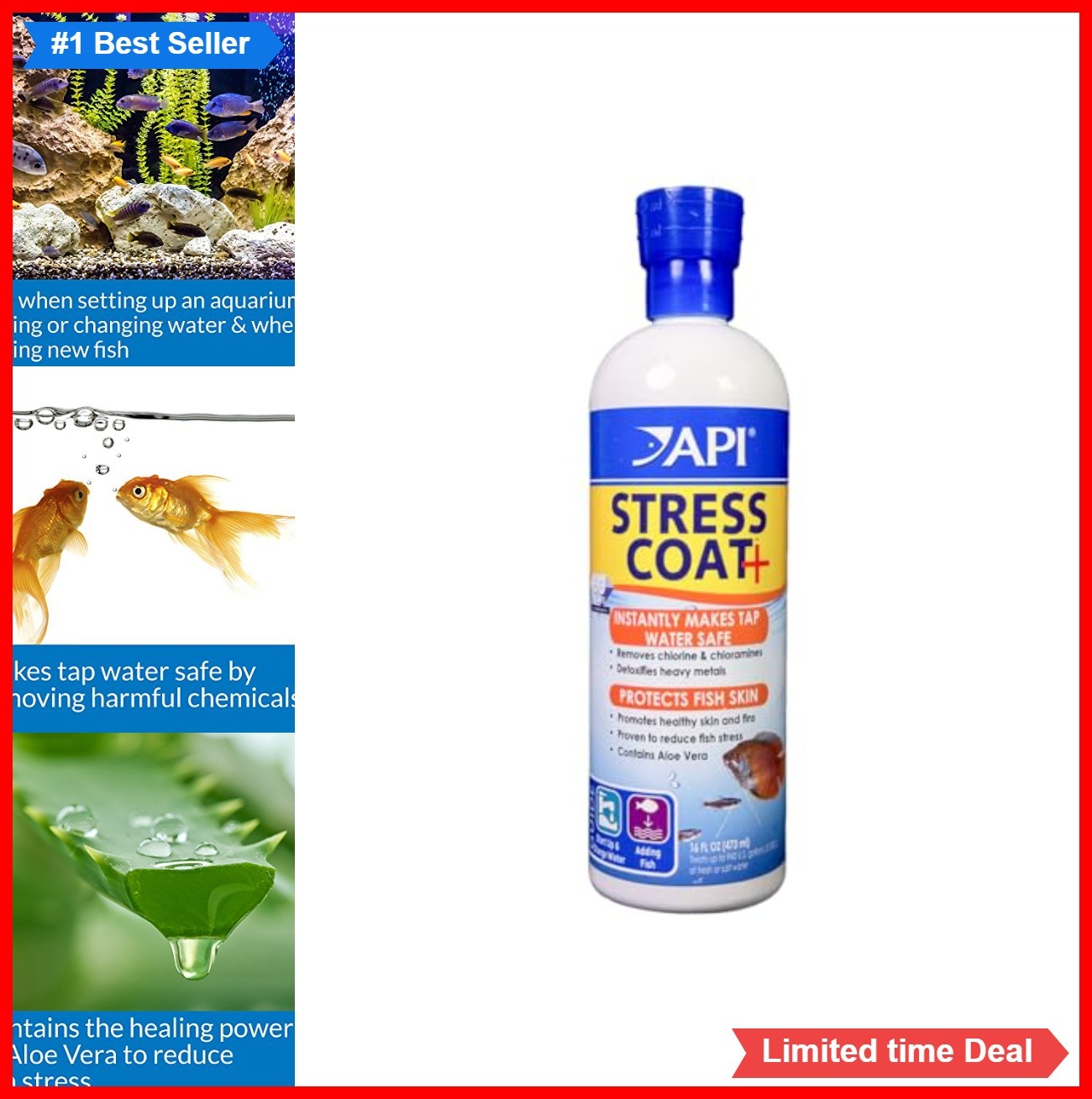 Stress Coat Aquarium Water Conditioner 16 Ounce Bottle Fish Treatment