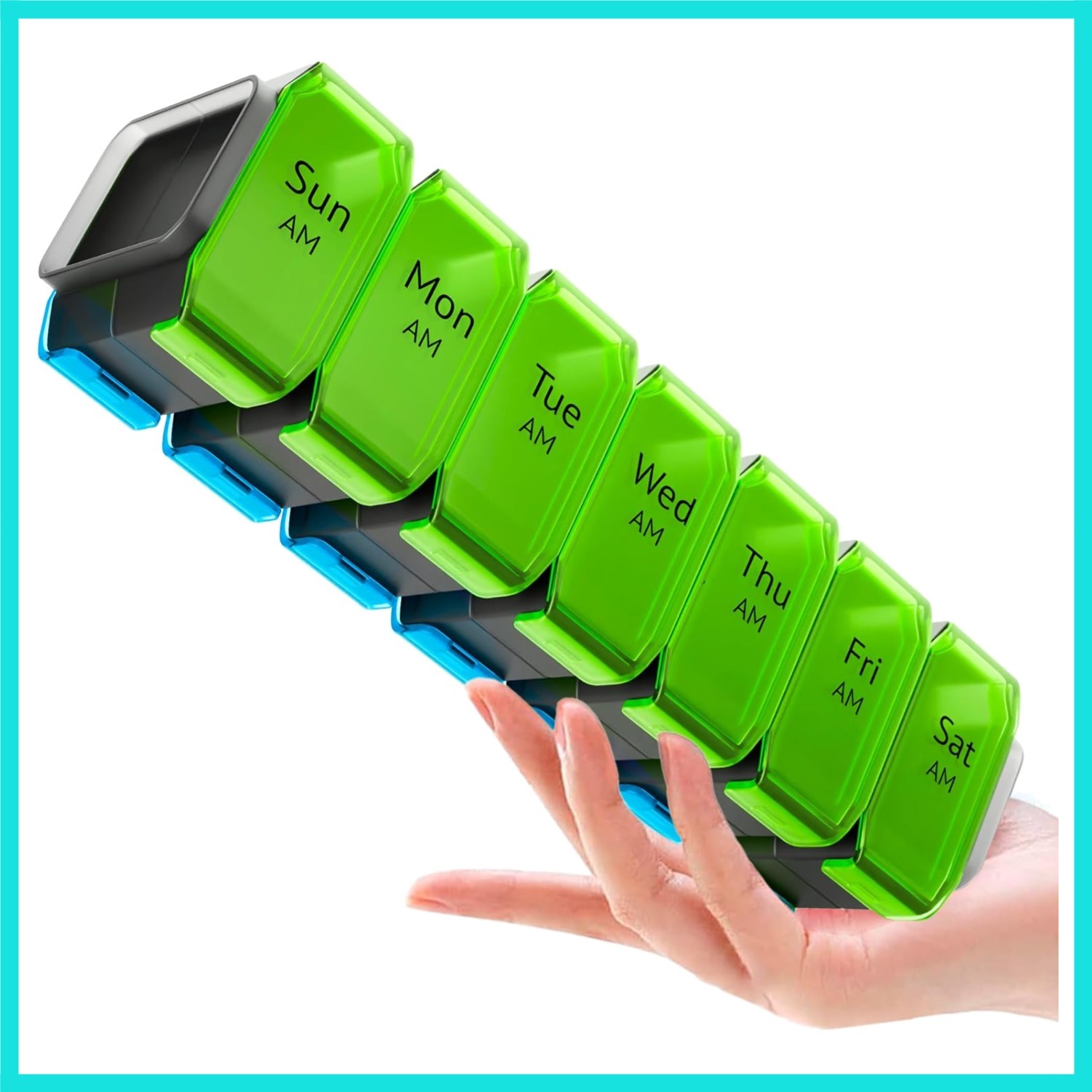 Extra Large Pill Organizer 2 Times a Day – XL Pill Box 7 Day with Big AM/PM C...