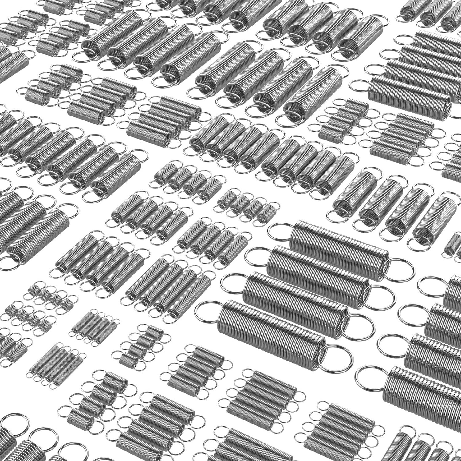 100 Pcs Extension Springs Assortment Kit, 25 Different Sizes, Stainless Steel