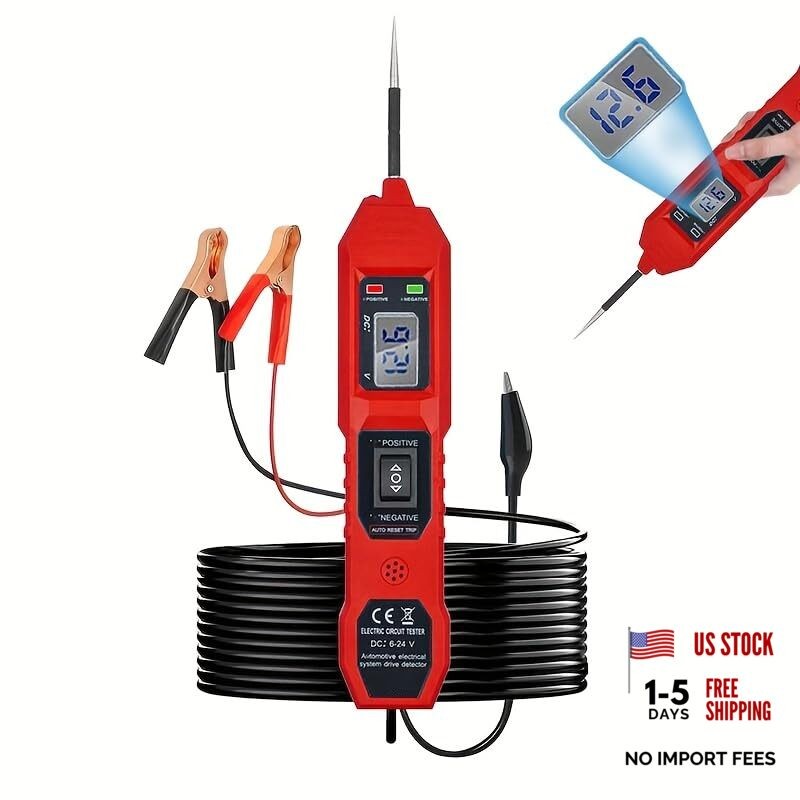 Power Circuit Probe Tester, 6V-24V DC Automotive Car Electric Fuse & Red