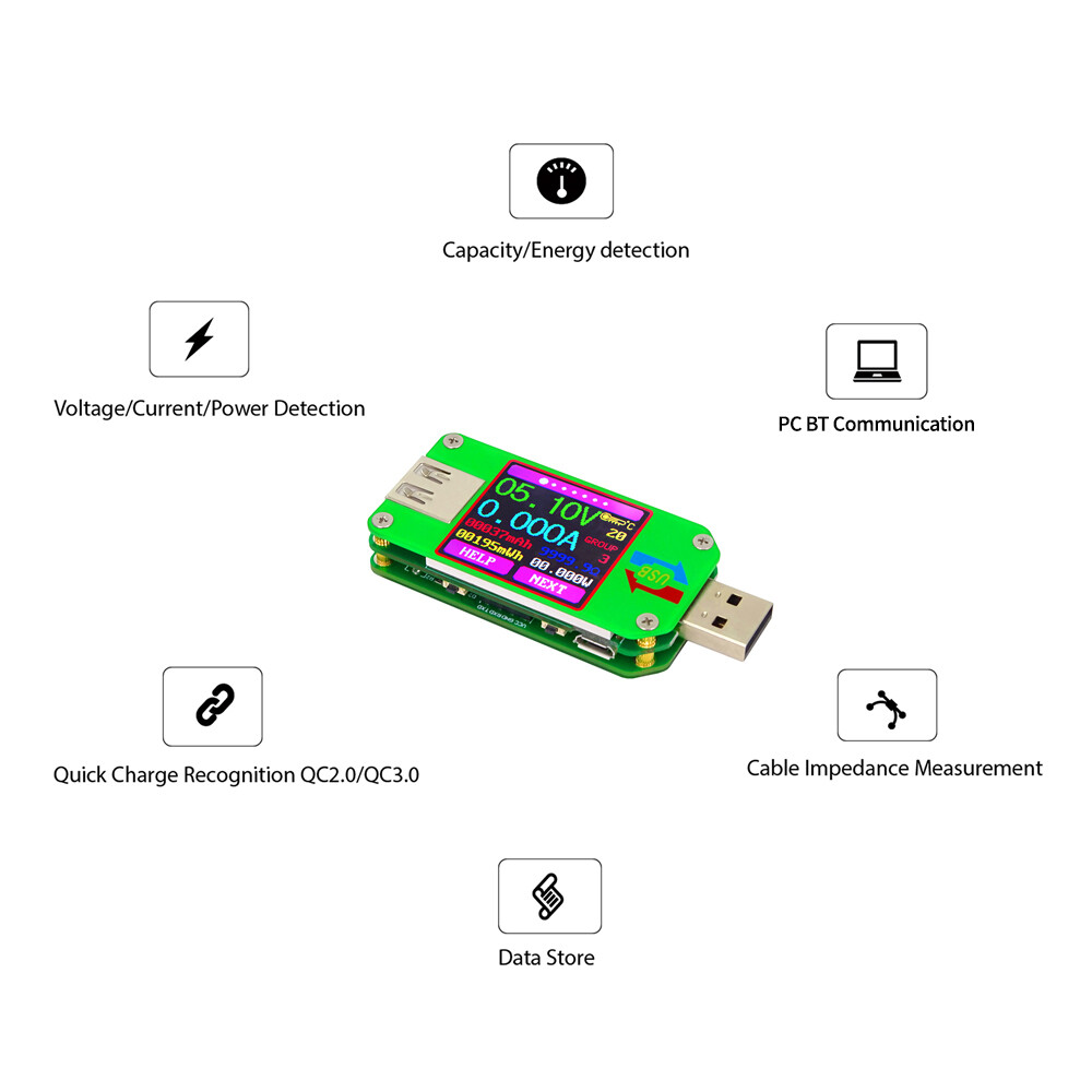 USB Battery Power Tester Digital Multimeter Voltmeter Voltage Current QC2.0/3.0