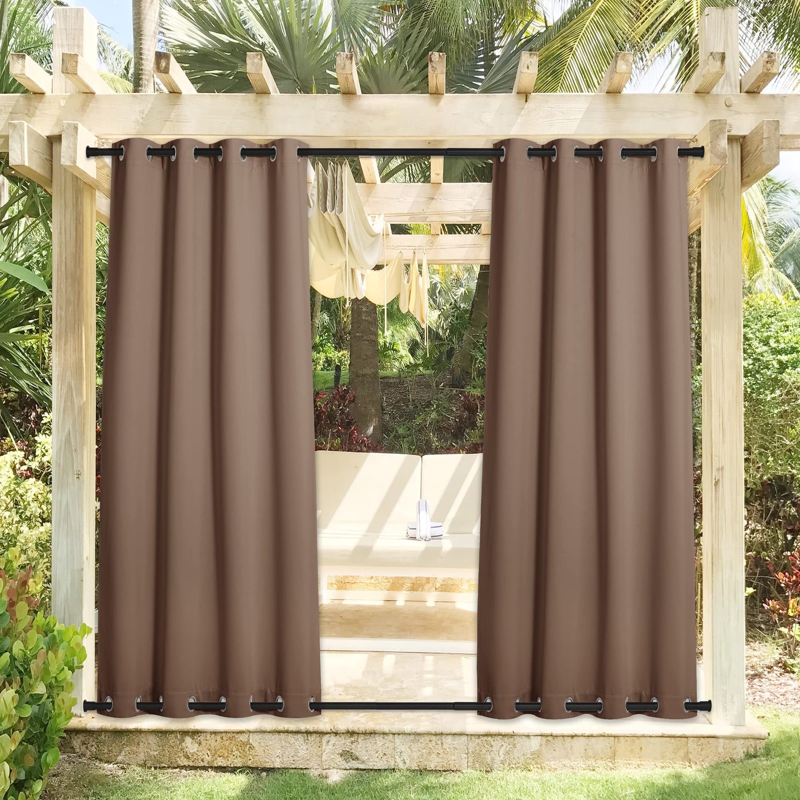 NICETOWN 2 Panels Blackout Curtains with Rustproof Grommets, Weighted, 52x108"