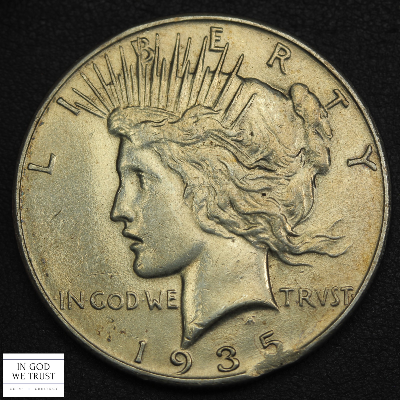 1935 Peace Silver Dollar $1 (CLIP MINT ERROR)
