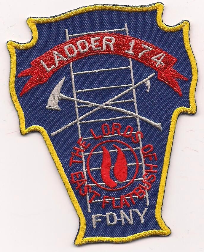 New York City - Ladder 174  "Lord of East Flatbush" (3.25" x 4" size) fire patch