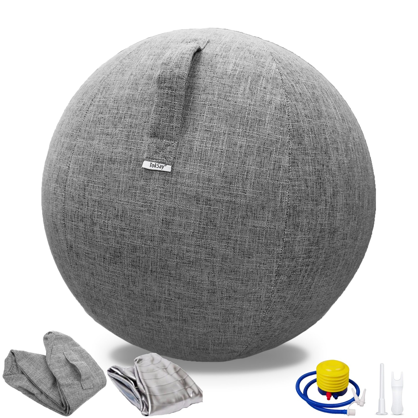 TokSay Exercise Ball Chair for Home Office - 25IN Yoga with 25", Gray