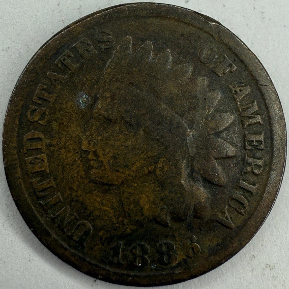 1886 Type 1 Indian Head Cent Exact Coin Imaged #IND1136