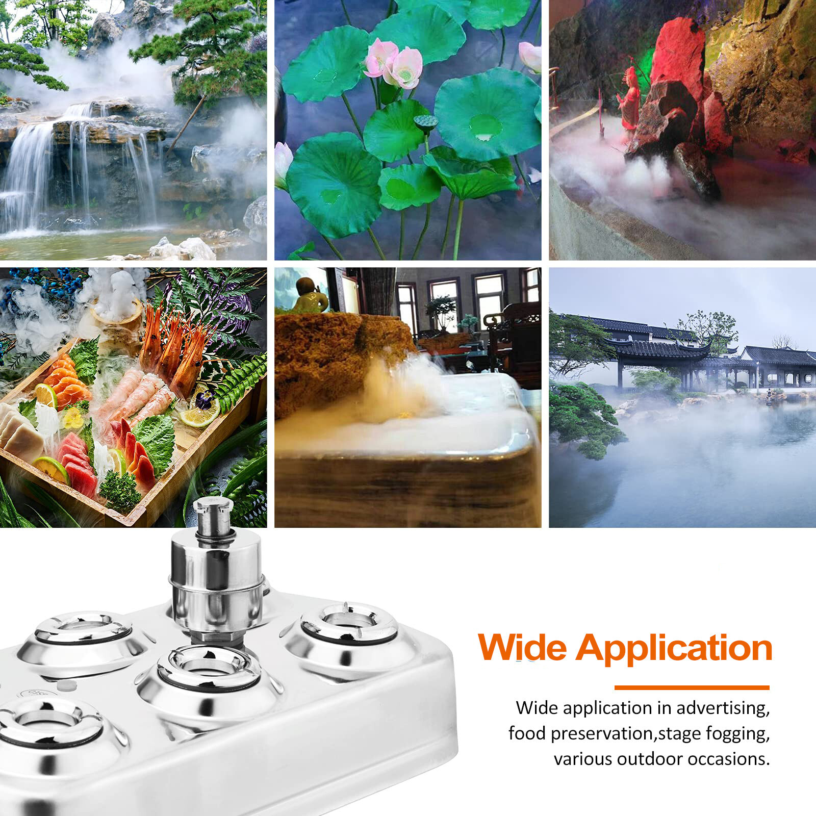 12 Head Ultrasonic Mist Maker Pond Fogger Machine for Hydroponics Landscape 110V