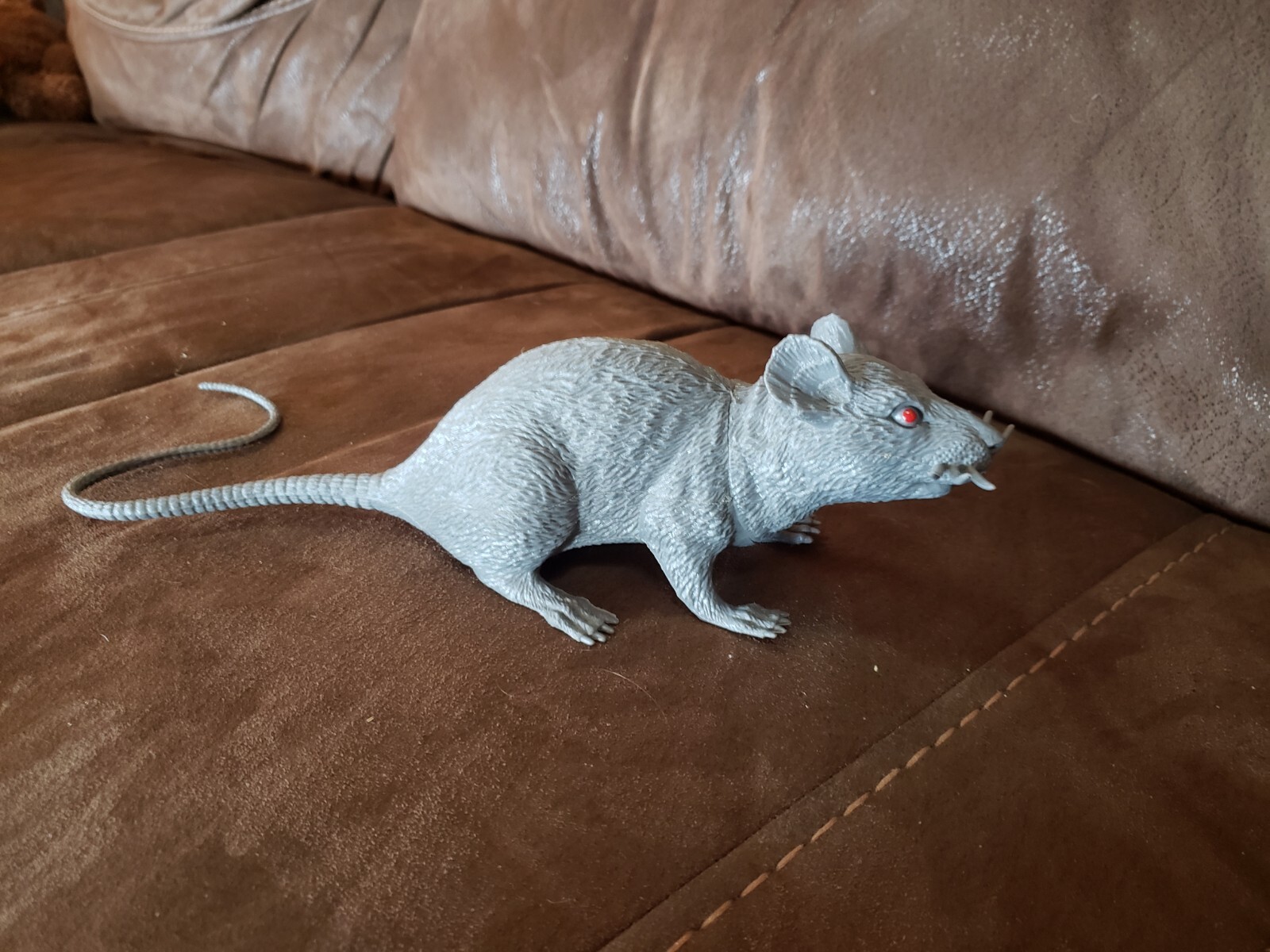 12 Inch Plastic Rat Grey Halloween Decoration