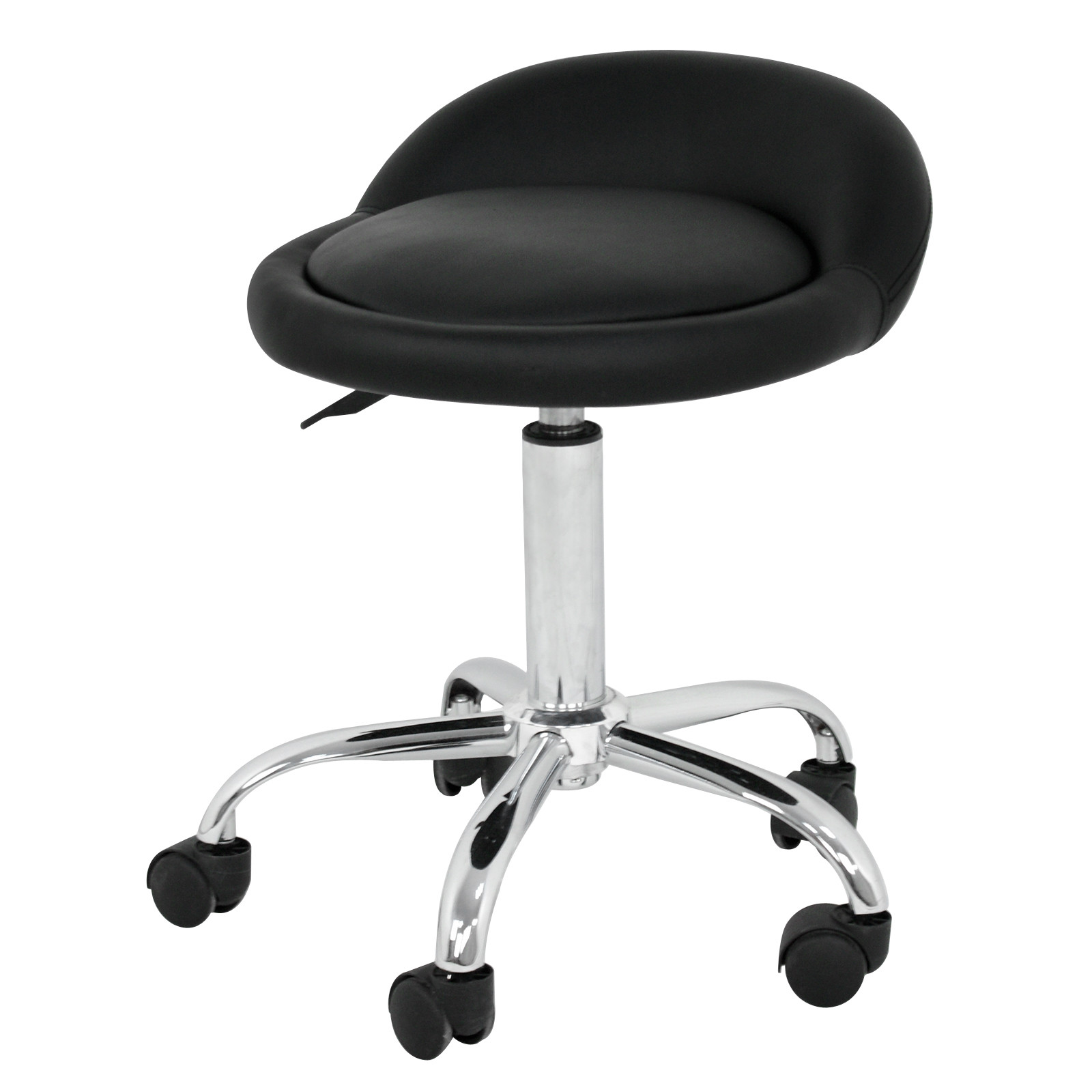 6PCS Rolling Salon Stool Adjustable Hydraulic Tattoo Massage Spa Chair w/ Back