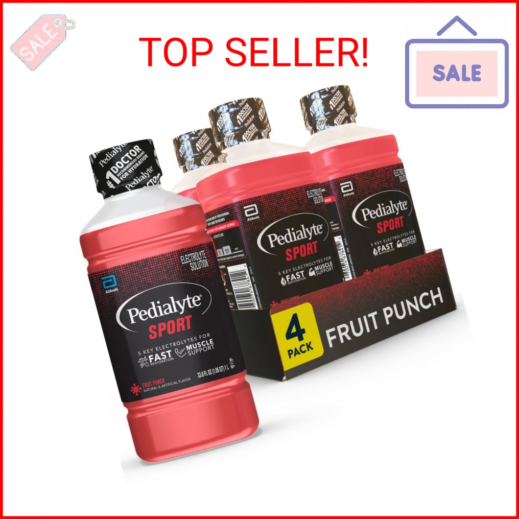 Pedialyte Sport Electrolyte Drink, Fast Hydration with 5 Key Electrolytes for Mu