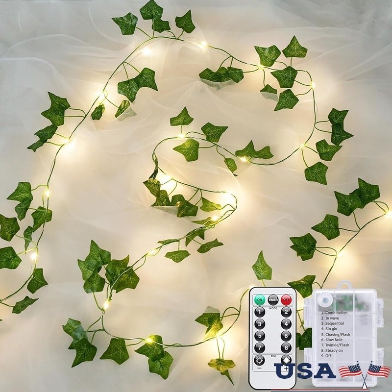 100 LED Vines W/ Fairy Lights Remote Control Battery Operated Indoor Outdoor New