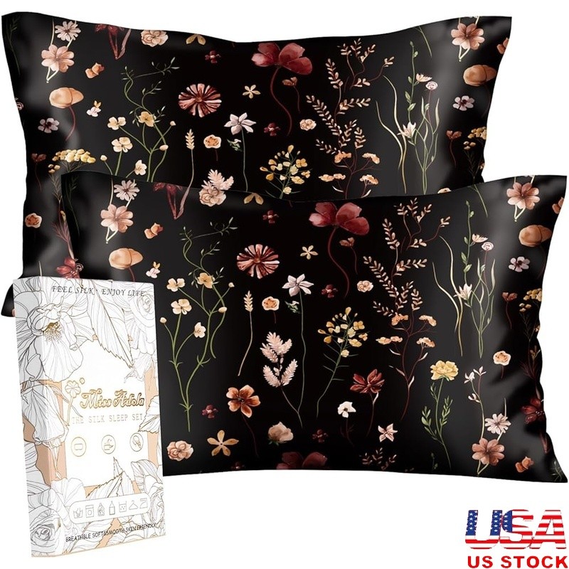 Silk Pillowcase Set 19 Momme Mulberry Soft Skin Hair Protection 2 Pack New