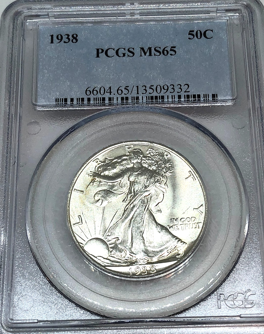 1938 Walking Liberty Half Dollar PCGS MS65