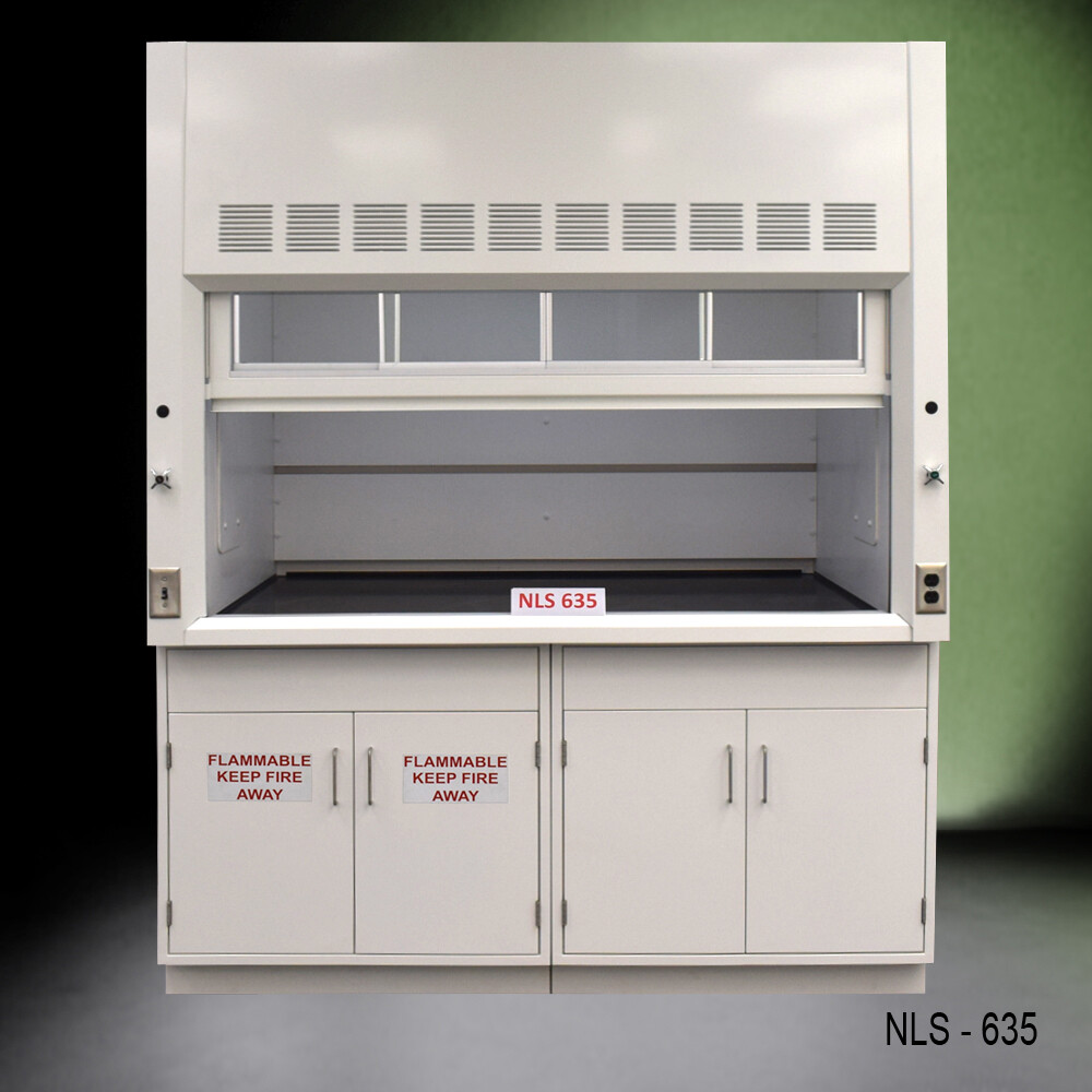 6' x 4' Fisher American Laboratory Fume Hood Exhaust / Flammable Storage E2-682