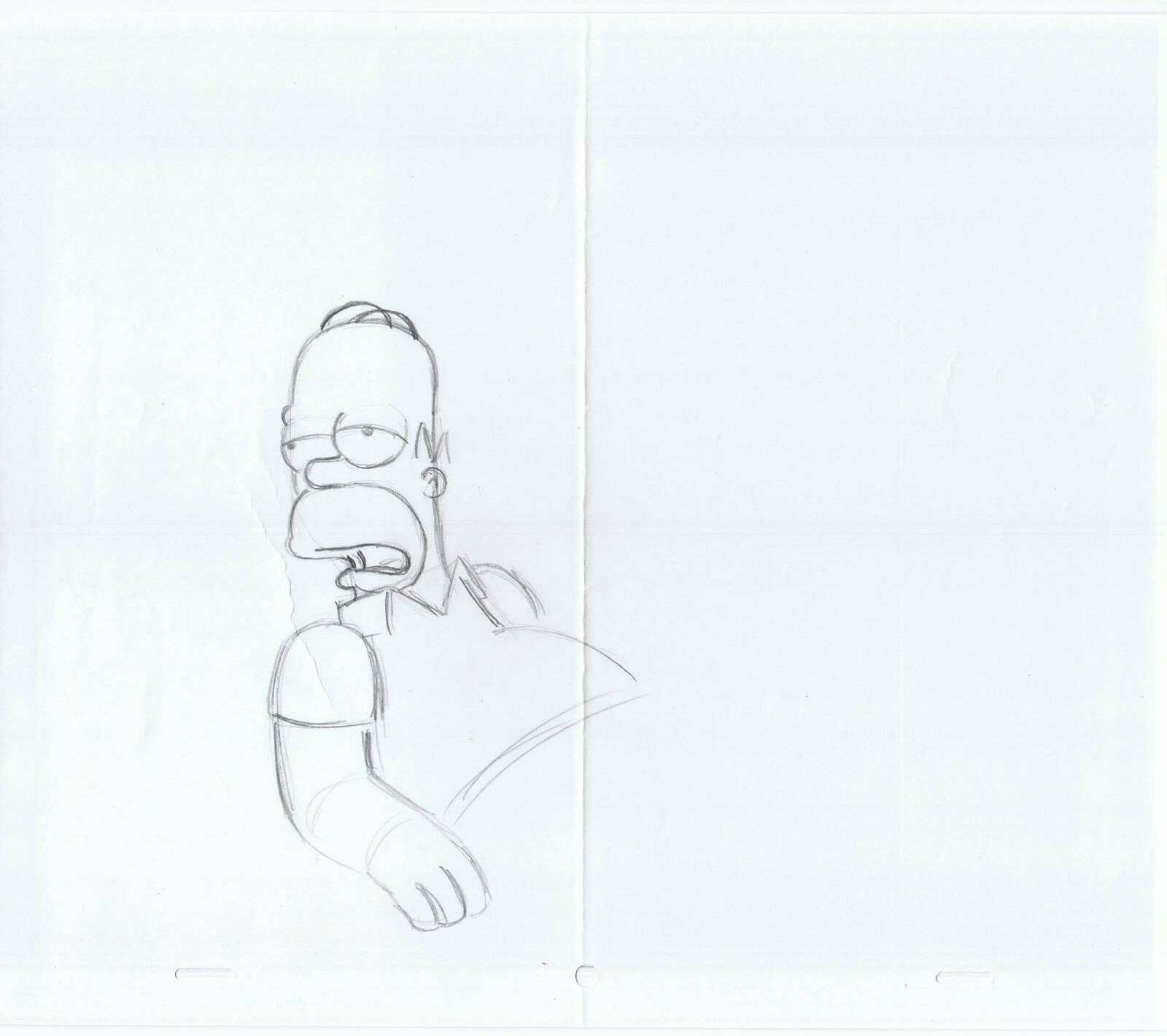 Simpsons Sleepy Eyes Original Art Animation Production Pencils Rough Comps