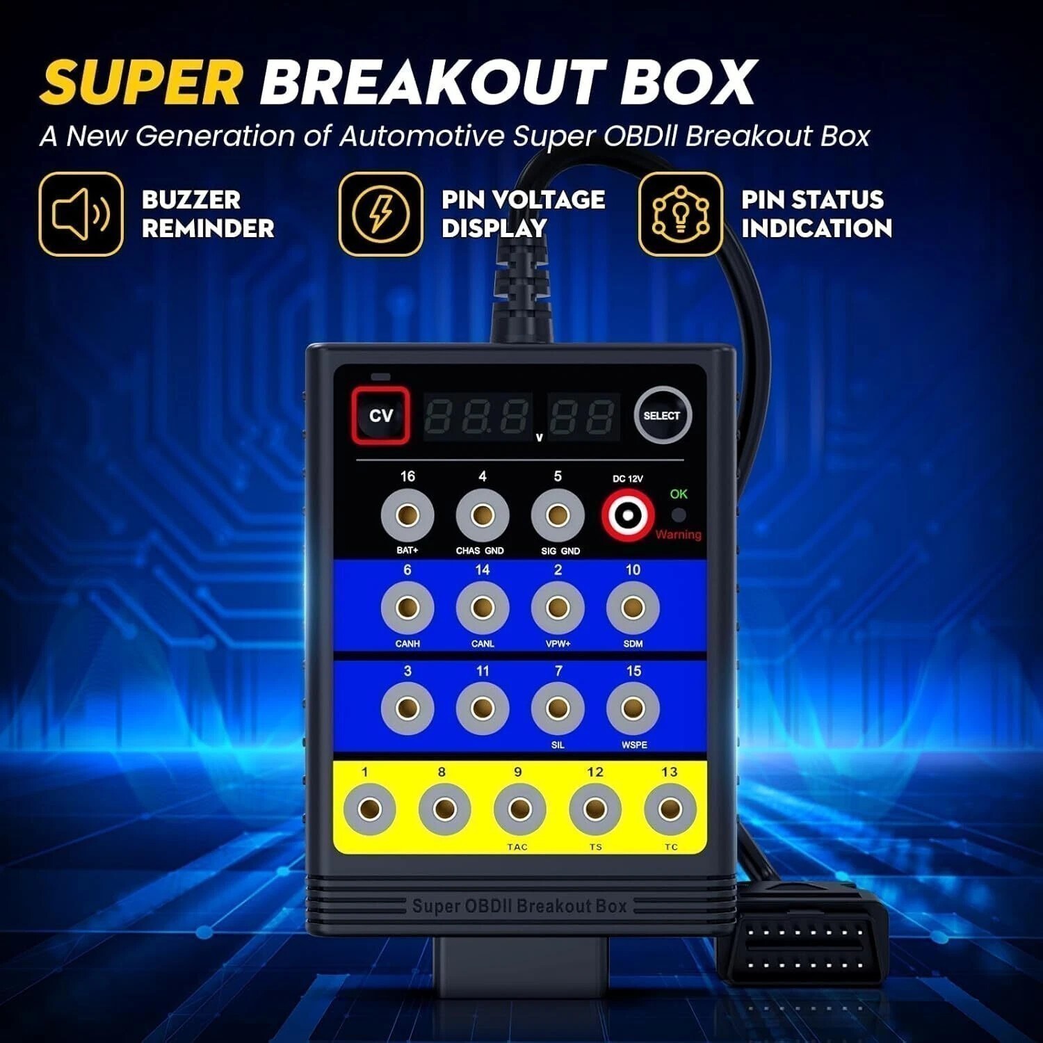 OBD2 Breakout Box TPMS Sensor Programming Power Supply CODING 14V Voltage