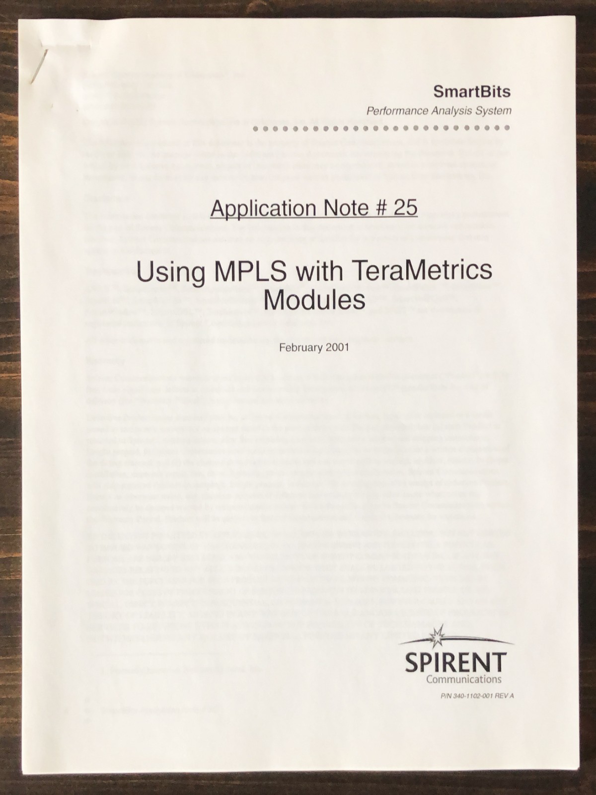 Netcom Systems / SmartBits - Using MPLS with TeraMetrics Modules (2001)