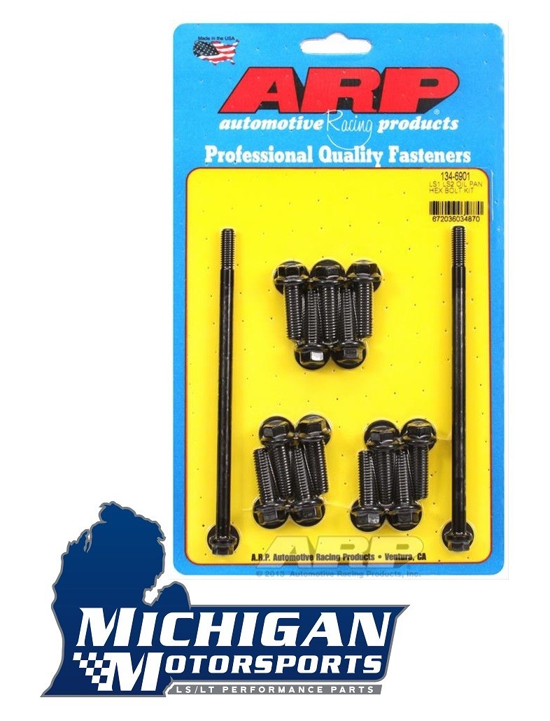 ARP 134-6901 Black 6pt LS Oil Pan Bolt Kit 4.8L 5.3L 5.7L 6.0L 6.2L LS1 LQ4 LS3