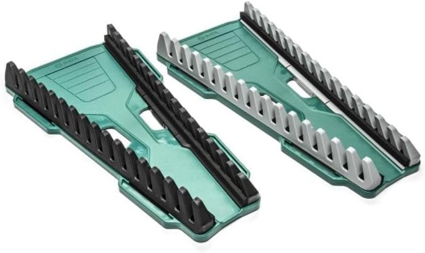 Space-Efficient Reversible Wrench Rack - 2 Pack with Self-Aligning Access
