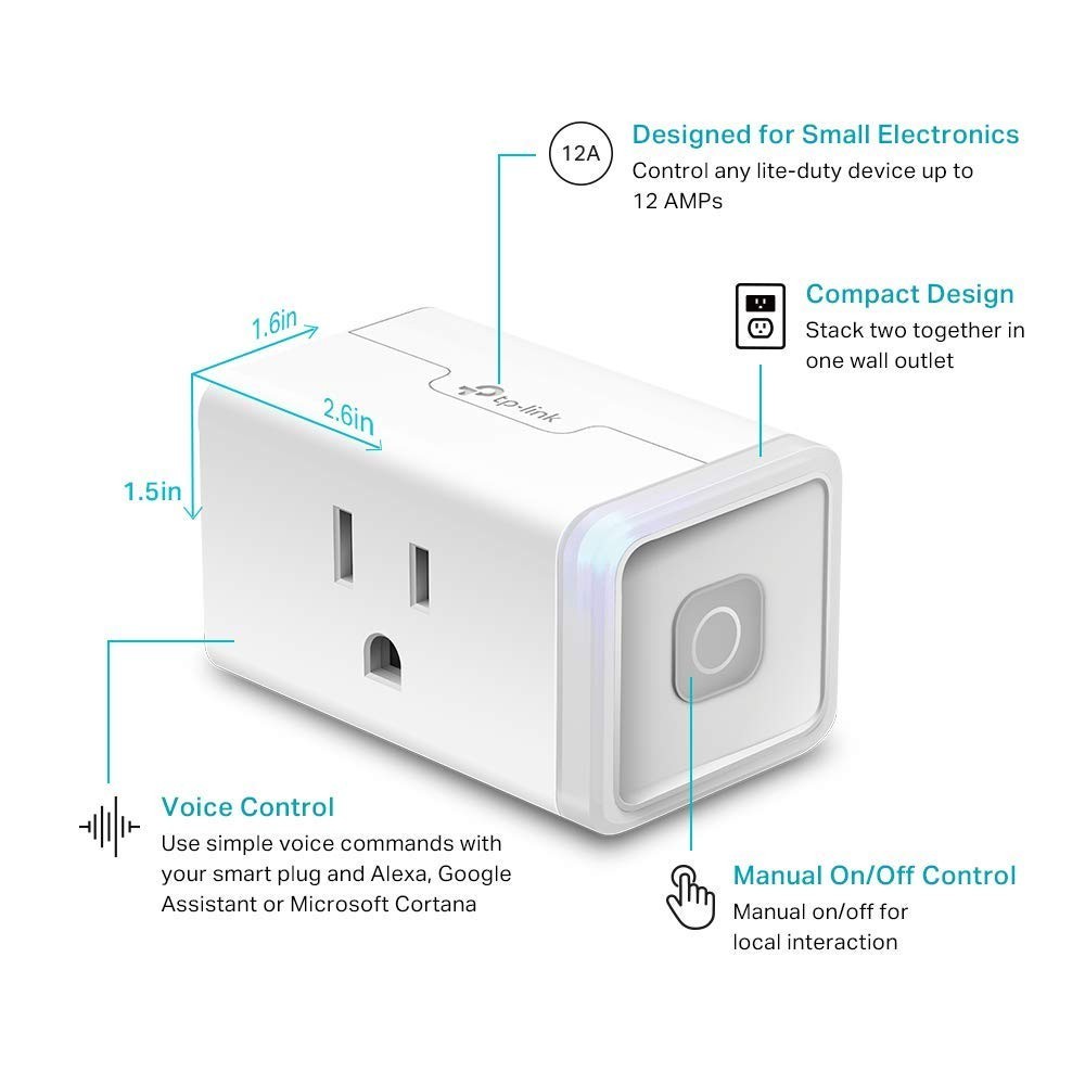 Voice-Controlled Smart Wi-Fi Plugs - 4-Pack, No Hub Required, Automatic Setup