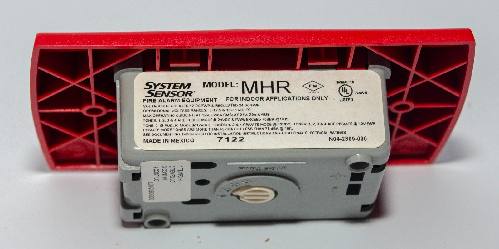 System Sensor MHR 12/24V Red Mini-Horn