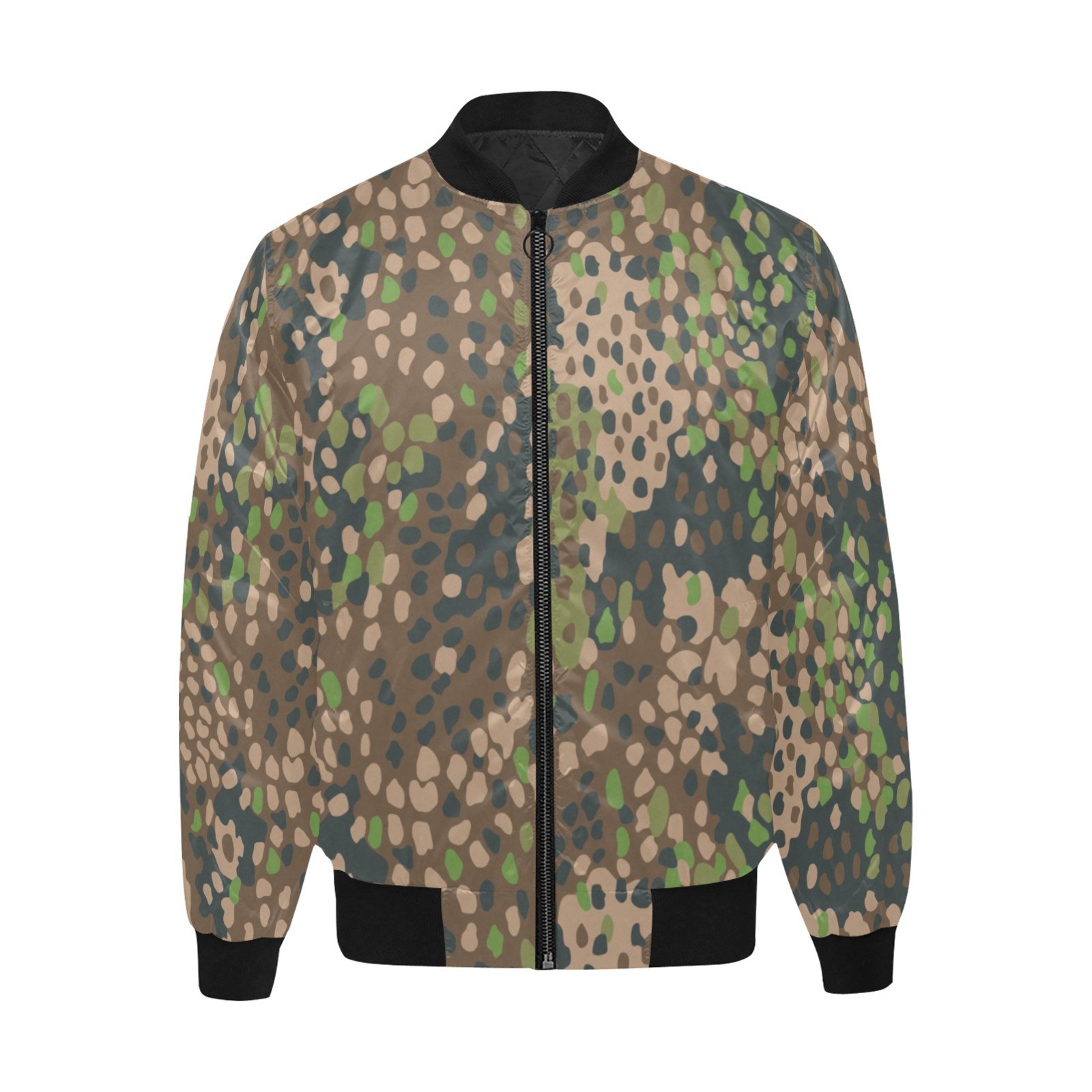 German WWII PeaDot44 Erbsenmuster Washed Camouflage Men's Quilted Bomber Jacket