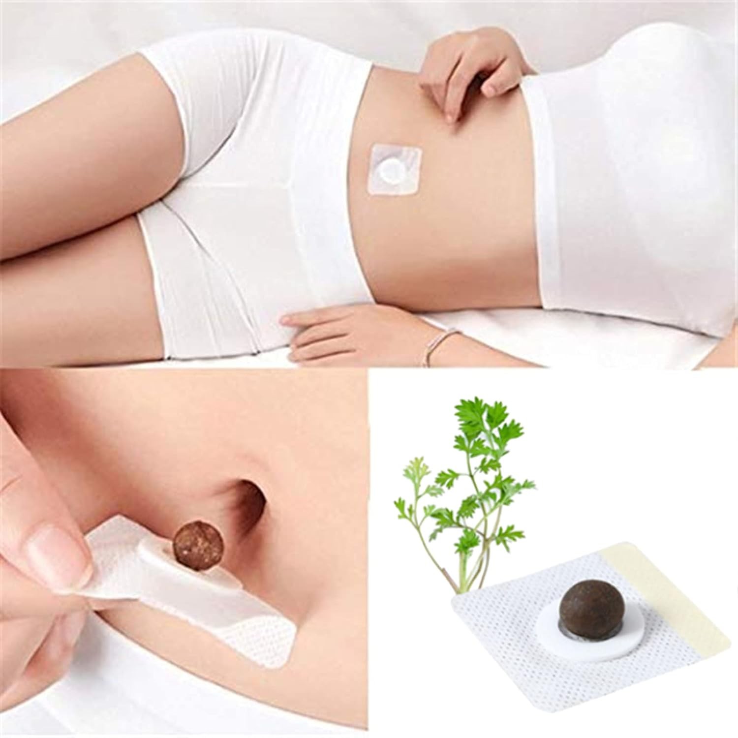 Bubchen Mugwort Belly Patch,30Pcs Natural Wormwood Essence and 30Pcs Belly...