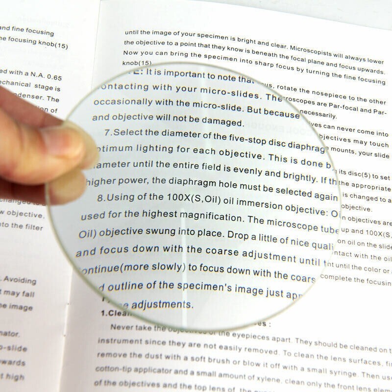 100mm Double Convex Glass Lens for DIY Magnifying Glass Optical Experiment 2PCS