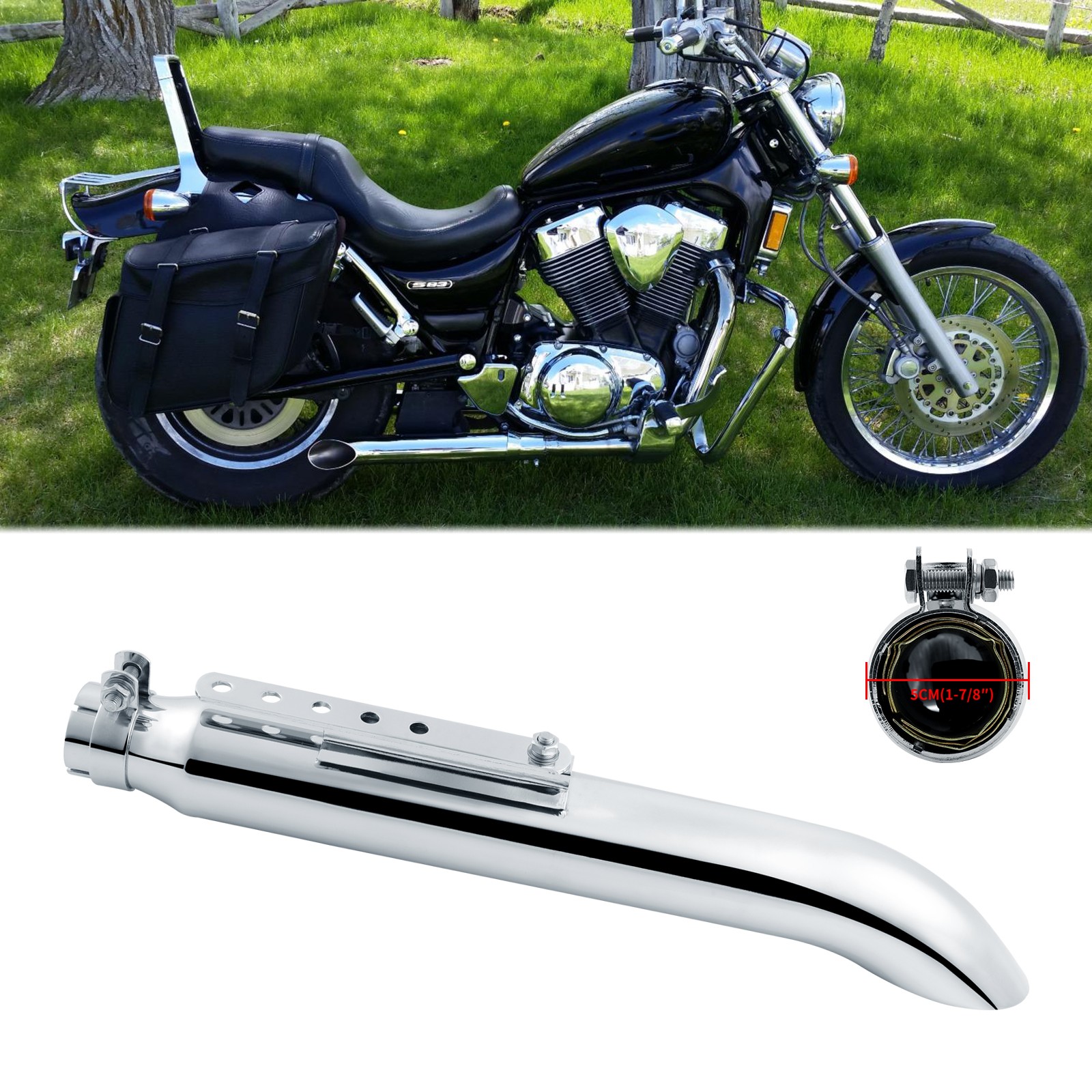 Motorcycle Slip-On Exhaust Muffler Pipe For Suzuki Boulevard VS 1400 Intruder